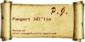 Pangert Júlia névjegykártya
